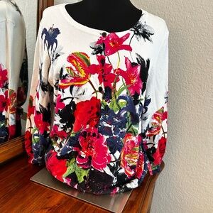 Joseph A floral cardigan sweater. Size L. NWTGS